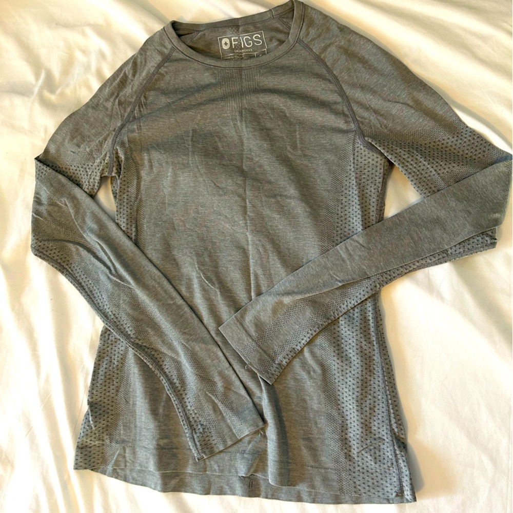 Figs Gray Long Sleeve Tee